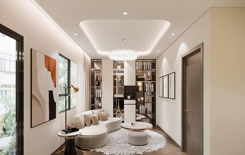 Mẫu Trần Thạch Cao đẹp Dành Cho Phòng Khách Hình Chữ Nhật 1