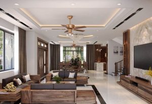 Mẫu Trần Thạch Cao đẹp Dành Cho Phòng Khách Hình Chữ Nhật