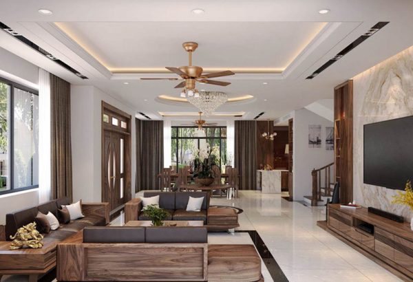 Mẫu Trần Thạch Cao đẹp Dành Cho Phòng Khách Hình Chữ Nhật