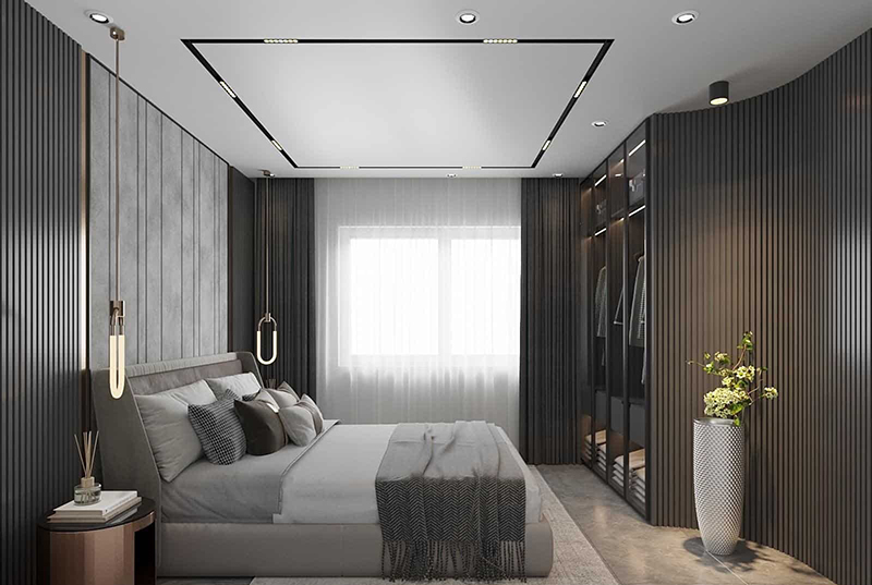 ứng Dụng đèn Ray Nam Châm Cho Trần Thạch Cao Phẳng
